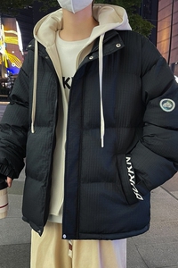 羽绒棉服男撞色假两件棉衣外套加厚防水面包服 A155-BBM12-TP130图片