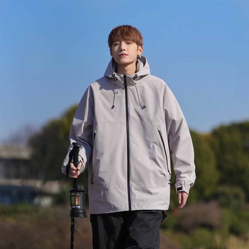 2024春季户外冲锋衣情侣休闲连帽外套潮流夹克男A155-MJK406-TP75,男装夹克,电商A155