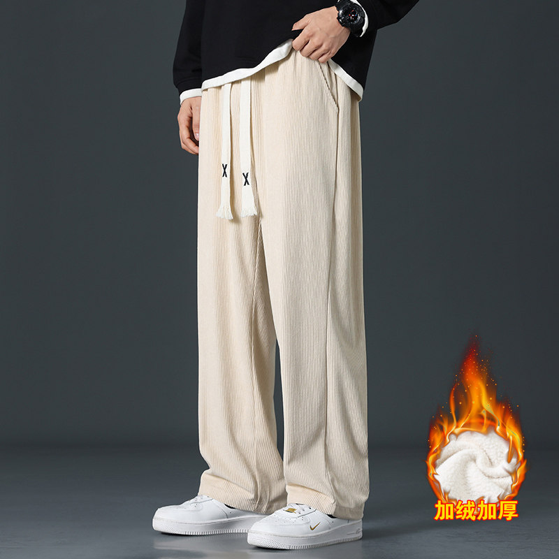加绒休闲裤灯芯绒裤子宽松直筒休闲裤男潮A155-JHK03R-TP42,男装休闲裤,电商A155
