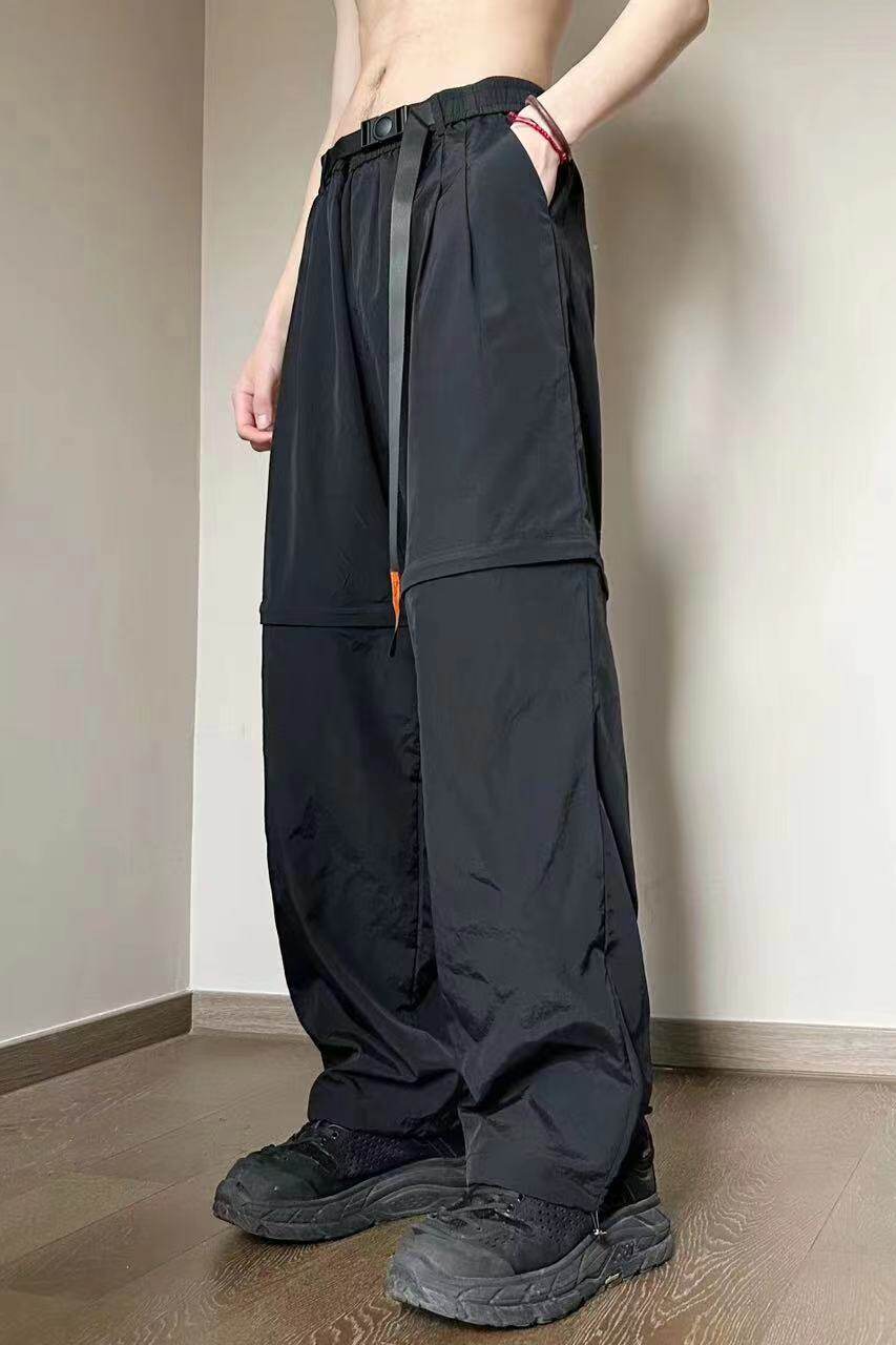 抖音品质2024春季伞兵裤假两件可拆卸宽松休闲裤子A155-K200-TP30,男装休闲裤,电商A155