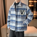 外套男2024年秋季新款格子夹克宽松港风休闲外套A155-MJK89-TP92，男装夹克，电商A155