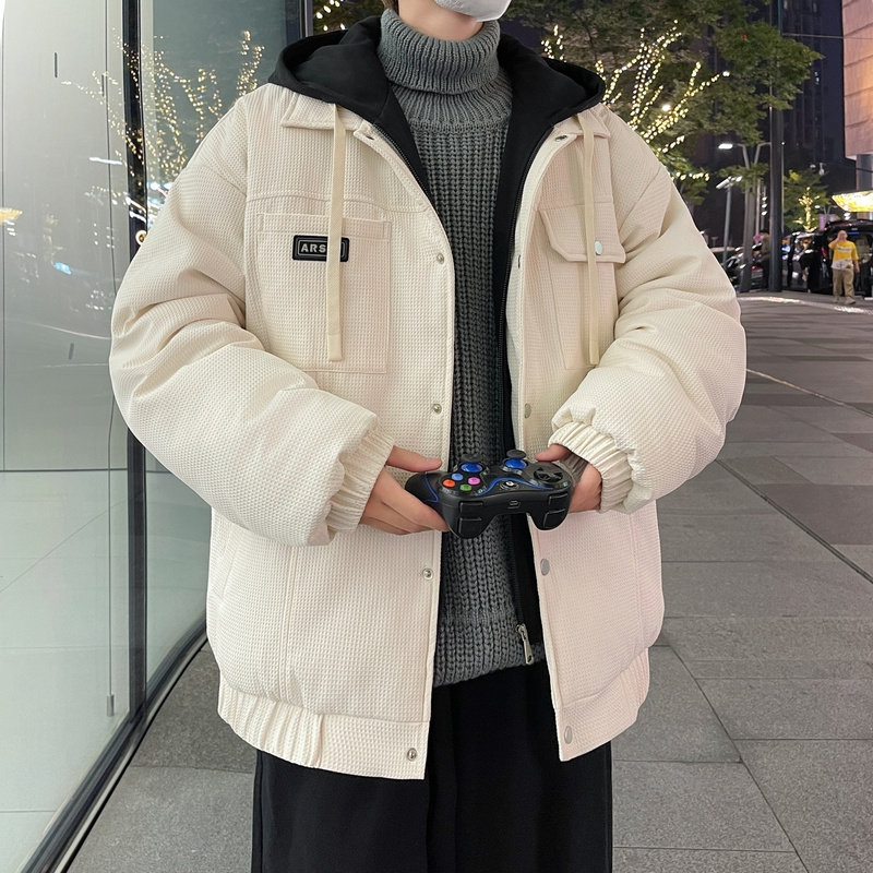 NASA联名白鸭绒羽绒服男连帽假两件羽绒外套潮 A155-BBYR07-TP195图片
