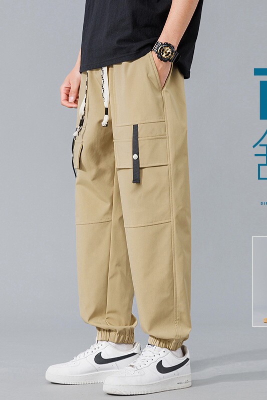 2024春季工装裤男宽松大码哈伦裤潮流束脚运动裤子A155-TK10-TP43,男装休闲裤,电商A155