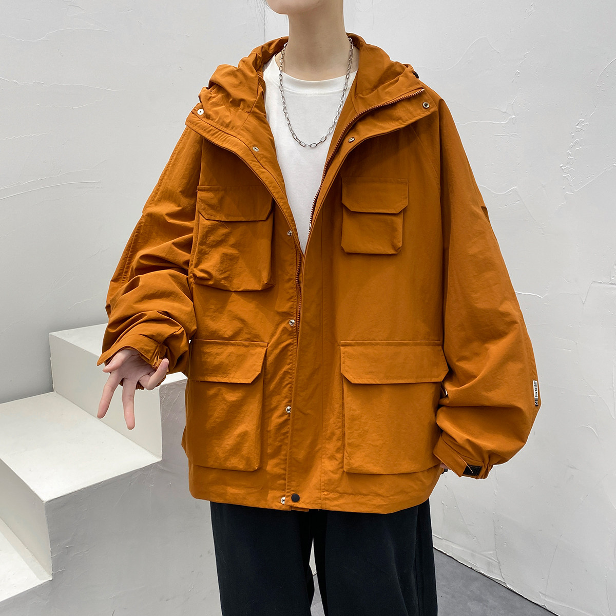 2024秋季夹克男港风大码潮流休闲外套青年棒球服A155-JK2207-P120,男装夹克,电商A155