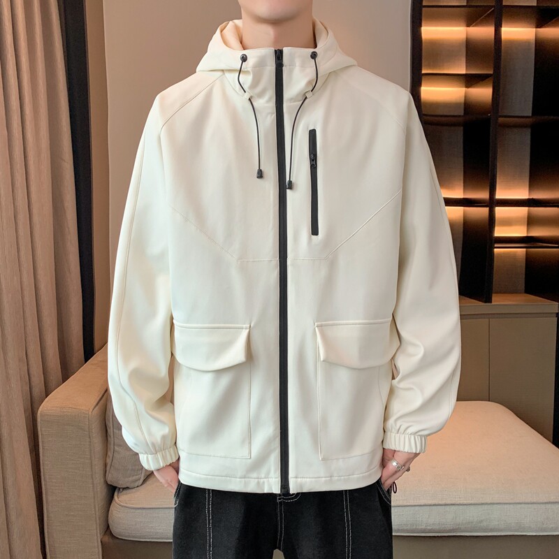 外套男2024秋季新款情侣夹克连帽运动拉链外套潮A155-MJK90-TP70,男装夹克,电商A155