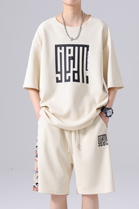 wassup happy新中式冰丝短袖短裤套装男士夏季2025新款一整套搭配图片