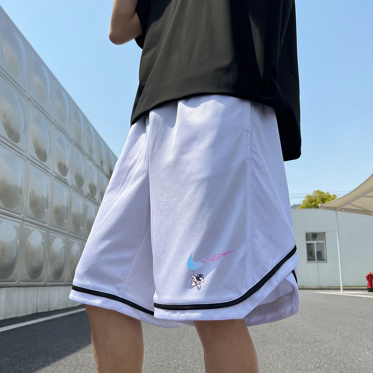 2024夏季冰丝短裤男士五分裤宽松大码港风休闲速干A155-K2280-P25,男装休闲裤,电商A155