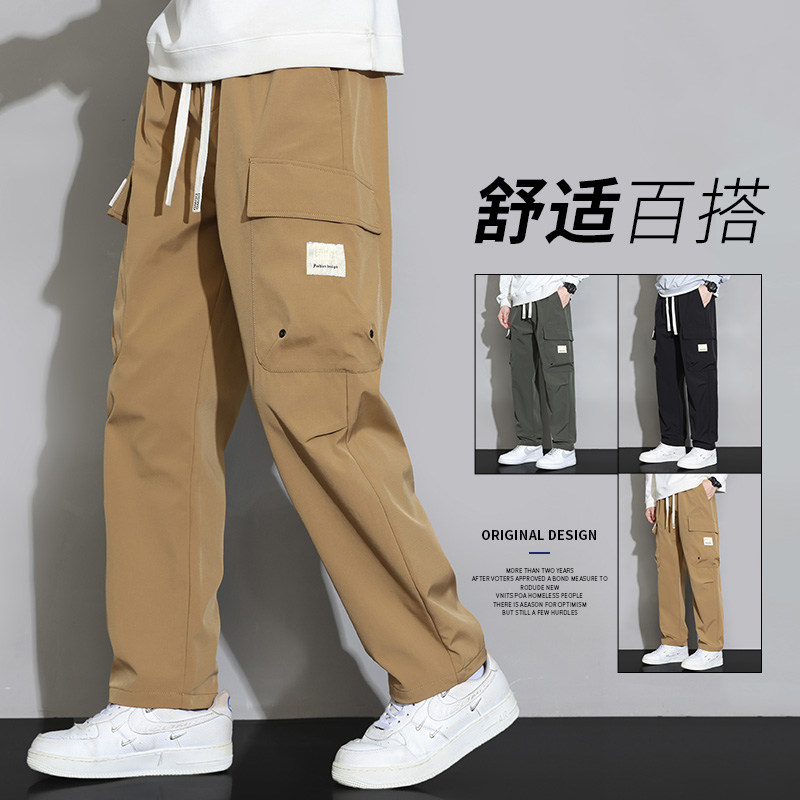 工装裤男秋冬宽松束脚休闲裤男生长裤子 A155-DDK25-TP45 加绒P53图片