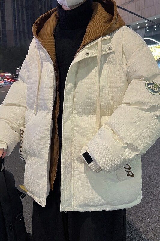 羽绒棉服男撞色假两件棉衣外套加厚防水面包服A155-BBM12-TP130,男装棉衣,电商A155