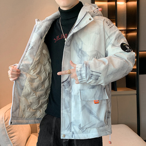 NASA联名90白鸭绒羽绒服男90绒提花羽绒外套潮 A155-BBYR02-TP207,男装羽绒服,电商A155