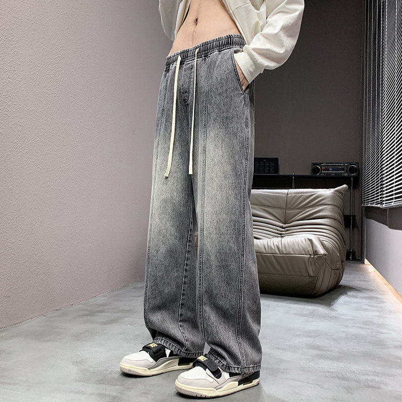 牛仔裤男宽松直筒休闲长裤潮牌大码休闲裤子潮简约A155-QK02-TP47,男装牛仔裤,电商A155
