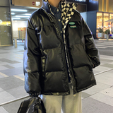 冬季拼接立领PU皮棉衣外套男棉衣男士保暖棉服男A155-JDM01-TP105，男装棉衣，电商A155