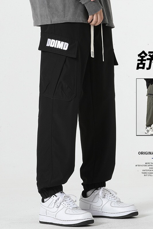 工装裤男秋冬加绒多口袋休闲长裤子男潮A155-DDK24-TP48加绒P56,男装休闲裤,电商A155