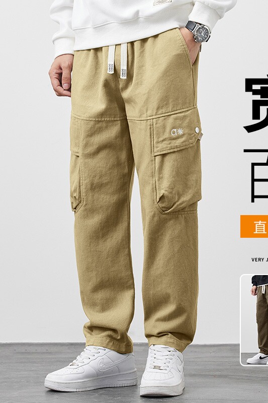 美式休闲长裤男士春季新款宽松直筒工装裤痞帅裤A155-DDK18-TP50,男装休闲裤,电商A155
