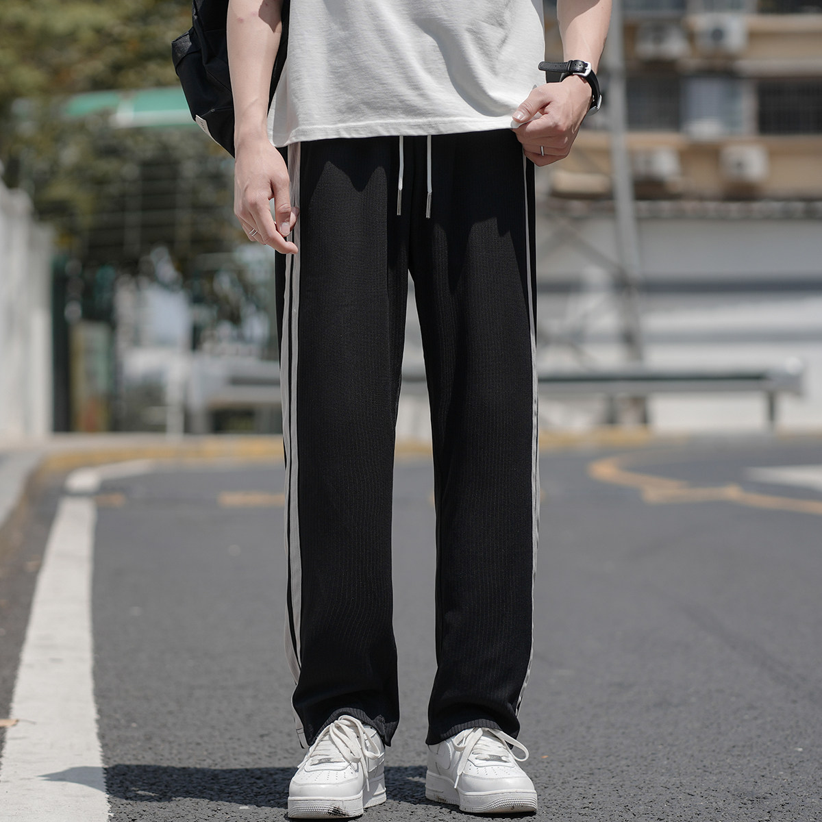 2024夏季新款男士长裤高街潮男透气轻便运动裤子A155-K23066-TP33,男装休闲裤,电商A155
