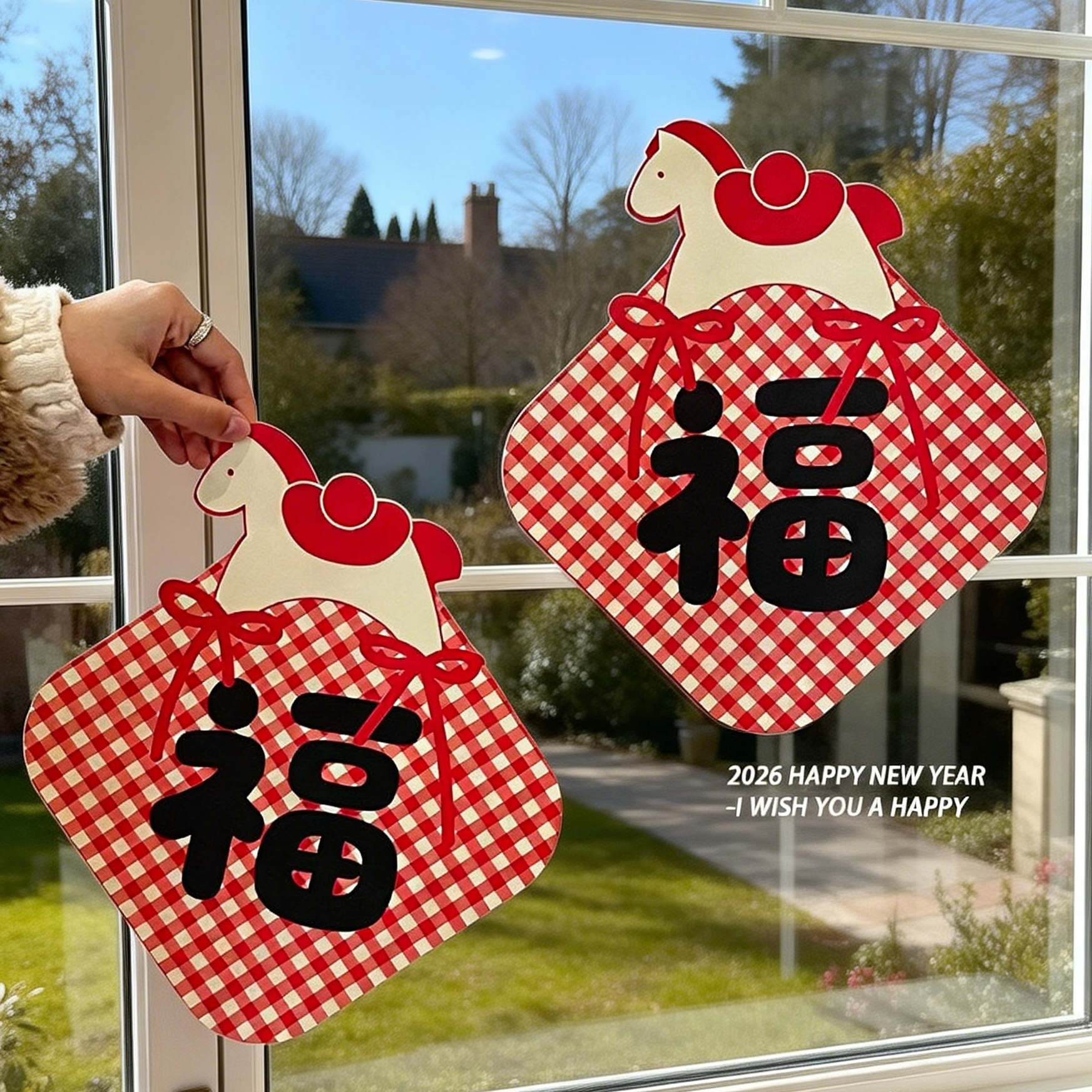 福字门贴马年2026新款贺年春节新年窗贴屋内过年家用布置装饰对联,节庆用品/礼品,门幅,淘宝优惠券,粉丝福利购,淘宝优惠卷