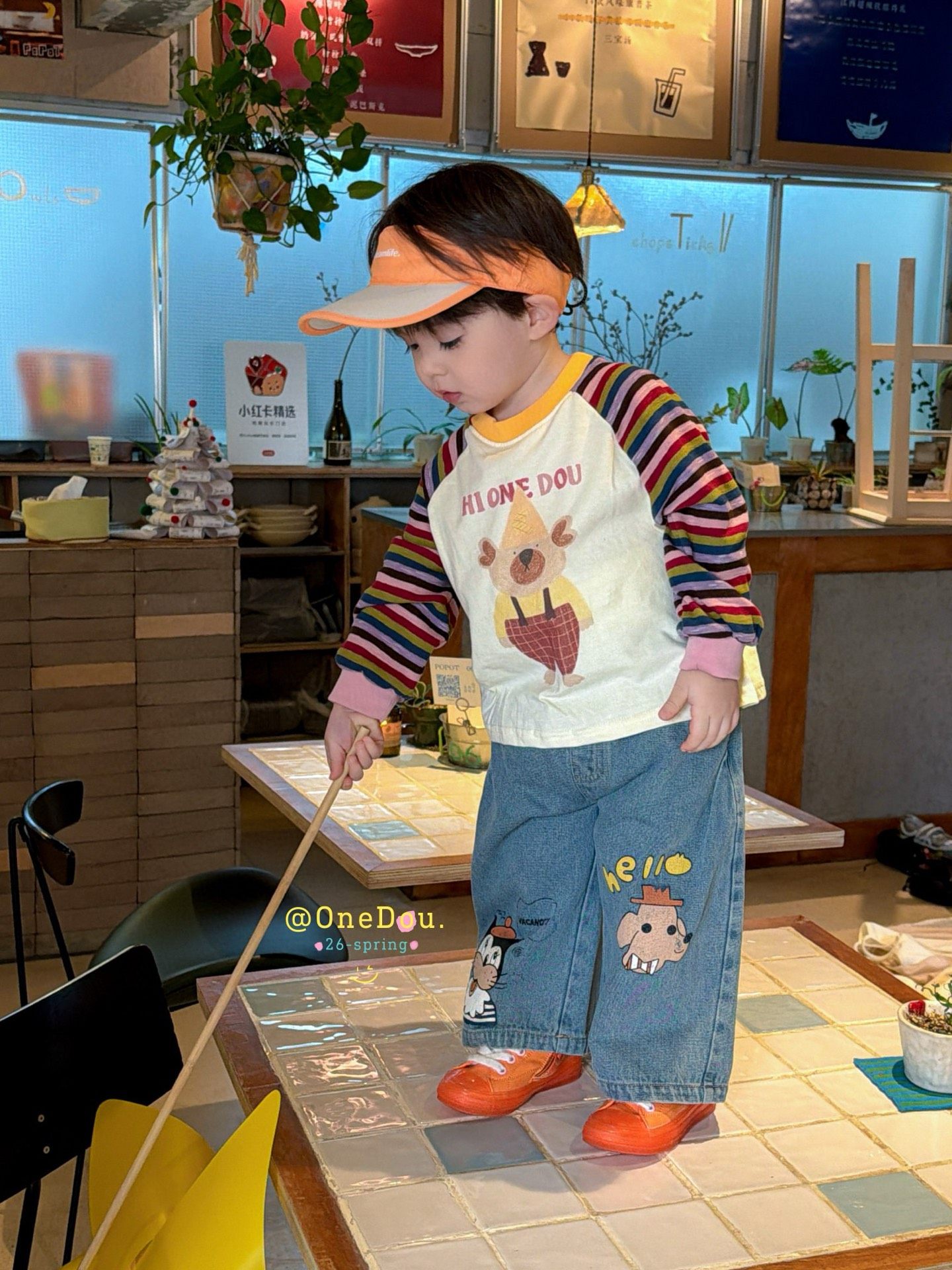 2026春季新款男童女童套装拼色打底条纹衫one豆长袖春秋款,童装/婴儿装/亲子装,套装,淘宝优惠券,粉丝福利购,淘宝优惠卷