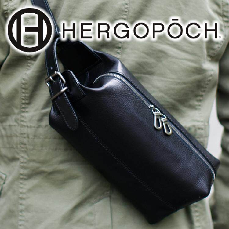日本正品代购 HERGOPOCH日本制男士手包男款手抓牛皮包斜挎手提包