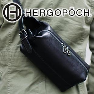 日本代购 HERGOPOCH日本制男士手包男款手抓牛皮包斜挎手提包