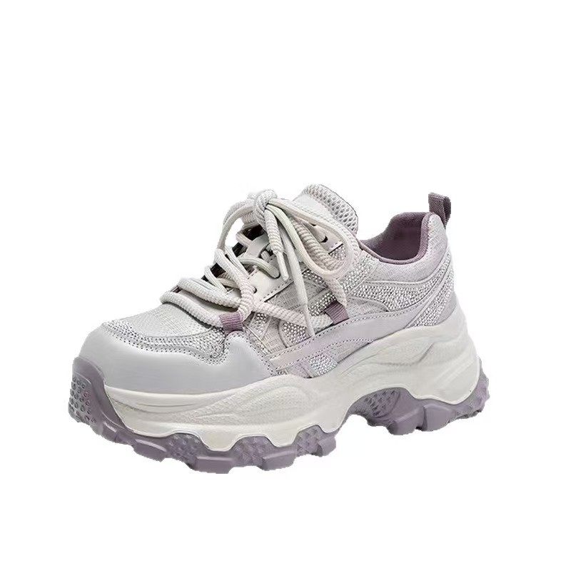 金足脚水钻增高老爹鞋女2025秋冬新款韩版厚底百搭休闲运动单鞋潮,女鞋,时尚休闲鞋,淘宝优惠券,粉丝福利购,淘宝优惠卷