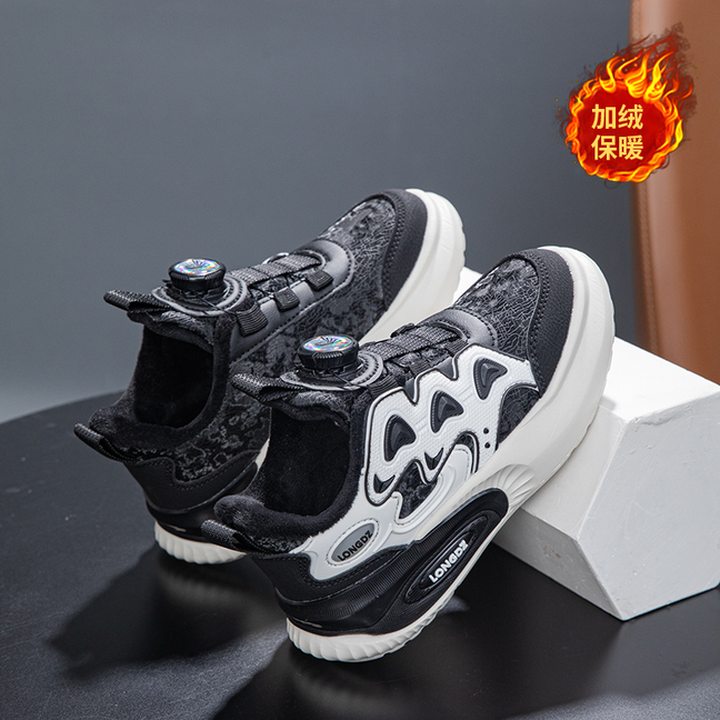 CEO ABC男童棉鞋2025秋冬新款加绒保暖二棉鞋皮面防水儿童运动鞋