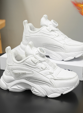 CEO ABC童鞋男儿童小白鞋加绒保暖男童二棉鞋运动鞋女童白色鞋子