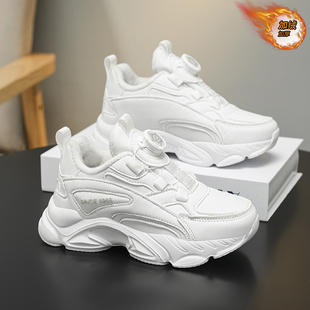 CEO ABC童鞋男儿童小白鞋加绒保暖男童二棉鞋运动鞋女童白色鞋子