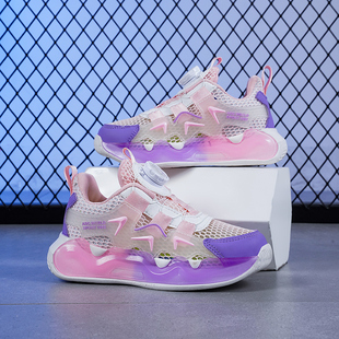 CEO ABC女童运动鞋夏季网面透气镂空单网鞋轻便小女孩儿童跑步鞋