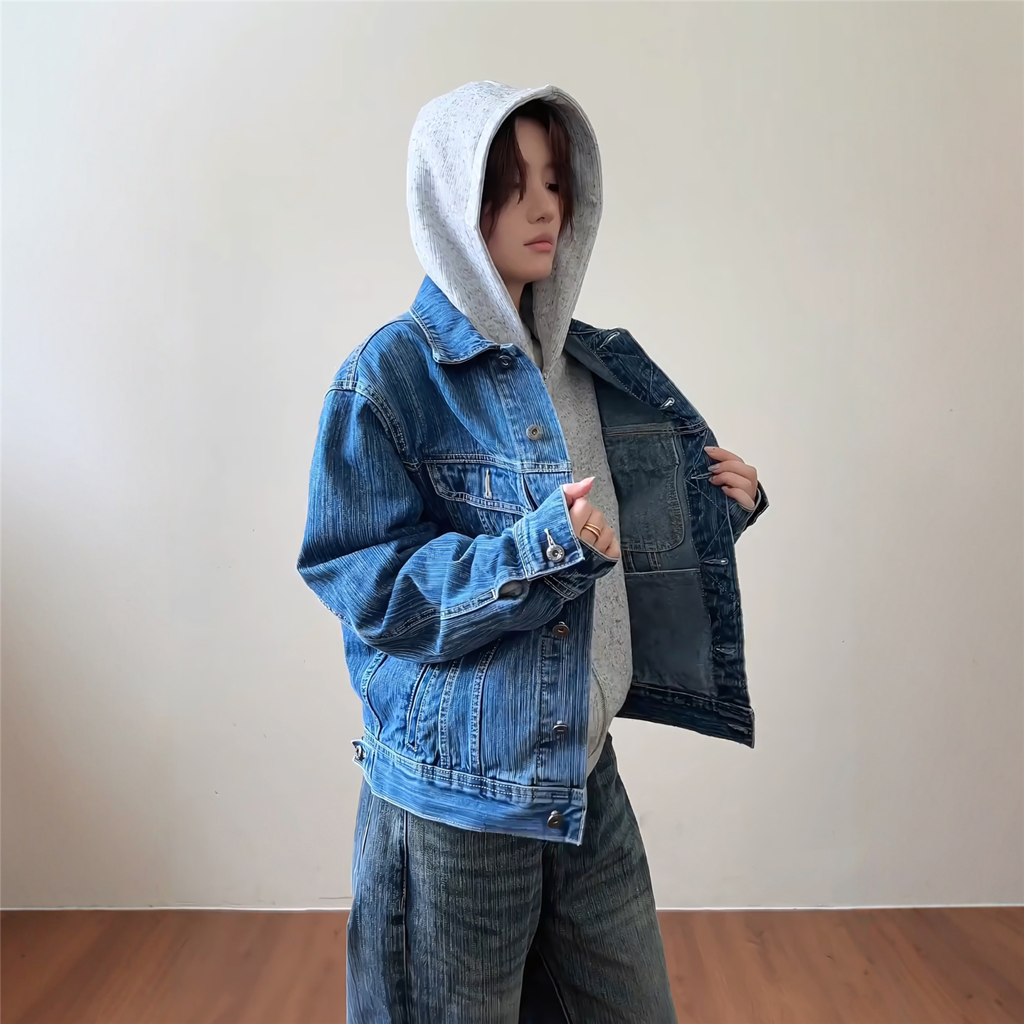 RBM小众设计感复古新贵牛仔外套