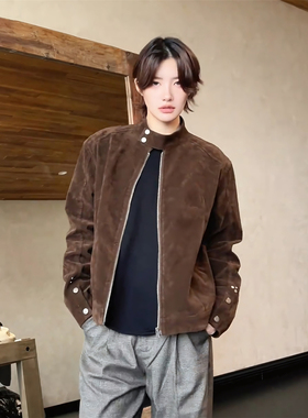 RULE BY ME 摩登年代美拉德哈灵顿夹克男女美式复古情侣麂皮外套