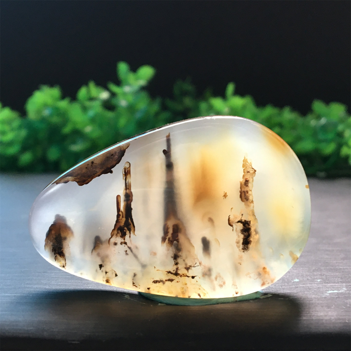 天然奇海洋玉髓吊坠风景奇石草花玛瑙摆件精品像形收藏工艺品M