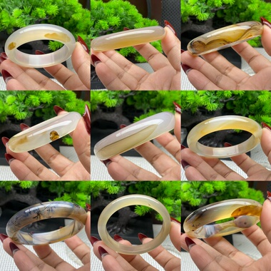 马达加斯加高冰飘花海洋玉髓手镯