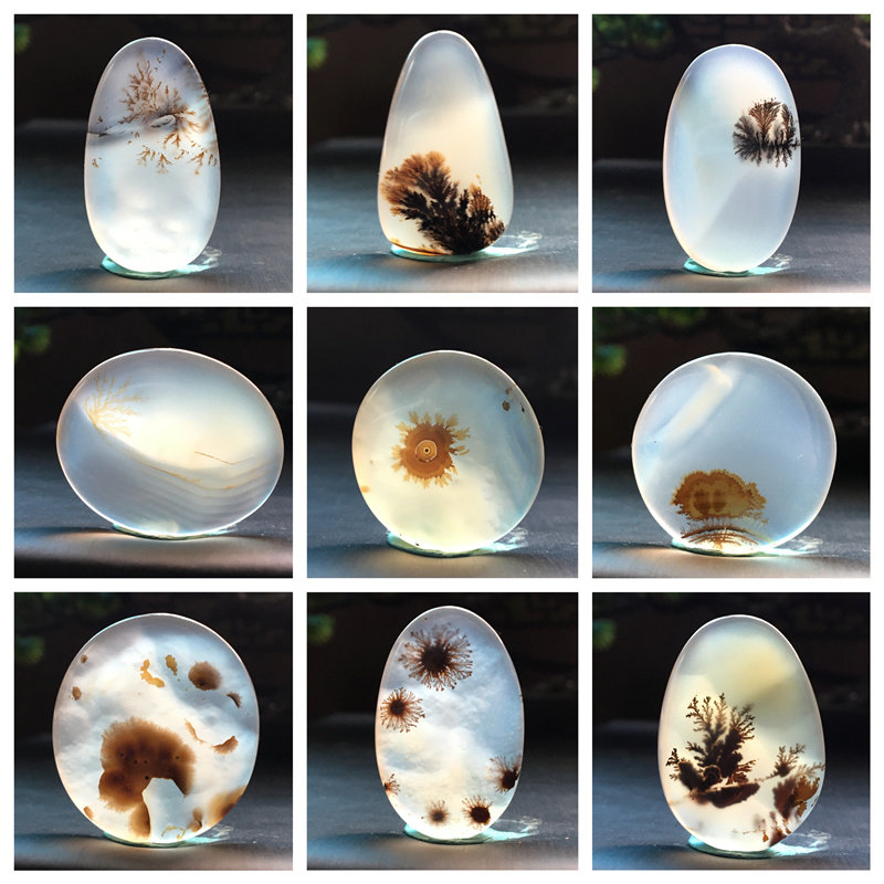 马料海洋玉髓吊坠方牌风景奇石草花玛瑙摆件一景一物精品像形包L