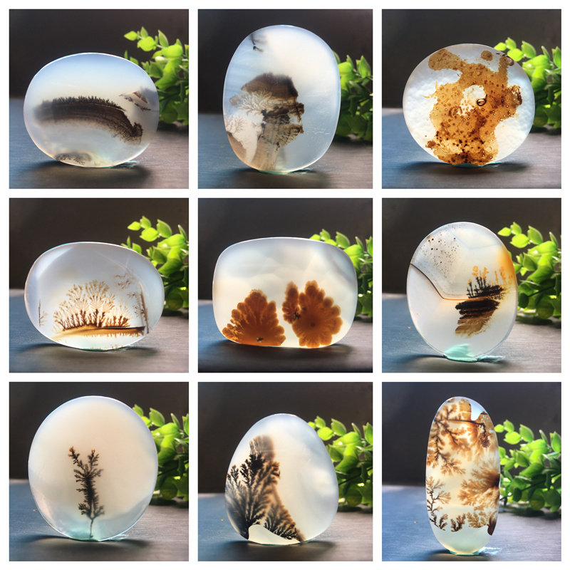 马料海洋玉髓吊坠方牌风景奇石草花玛瑙摆件一景一物精品像形包A2