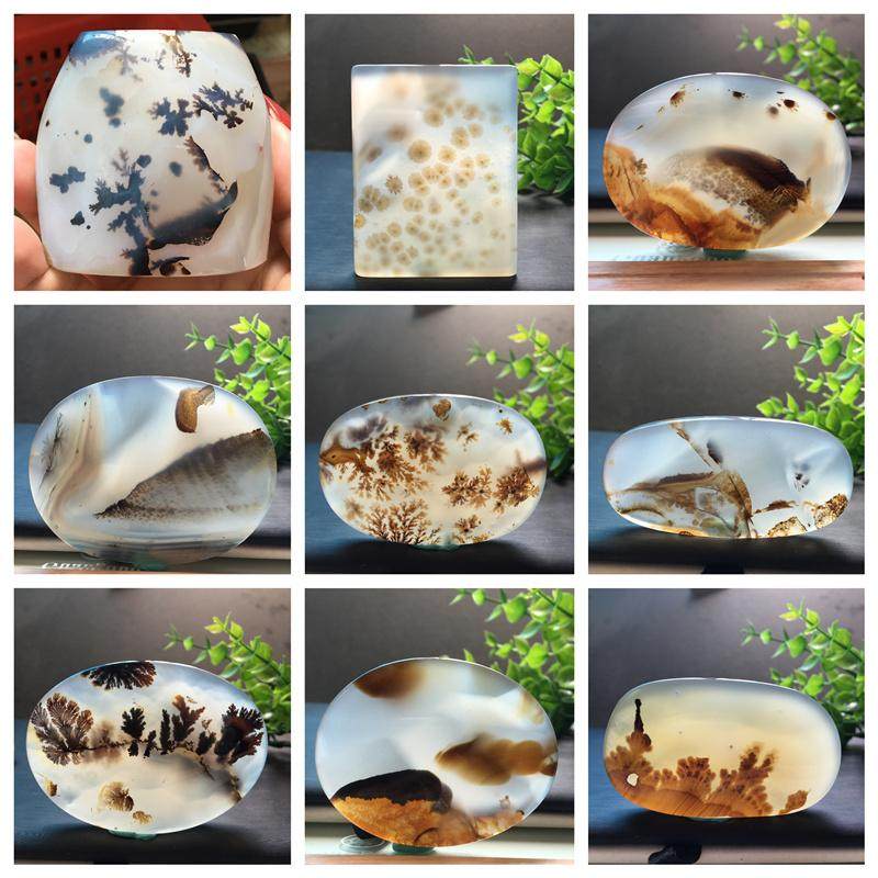 马料原料海洋玉髓摆件风景奇石草花玛瑙吊坠收藏精品像形包邮A6