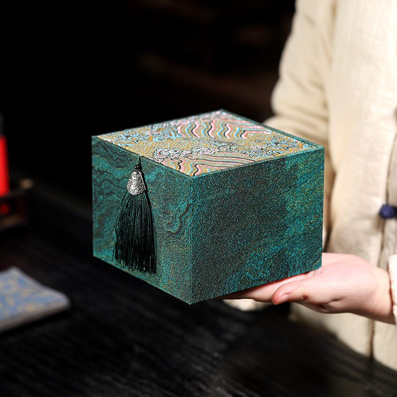 国风精美礼品盒文玩茶具包装盒茶壶茶杯建盏盖碗锦盒方形收纳空盒