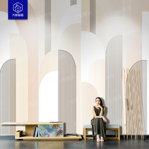 大板瓷砖岩板800×2600印象派艺术无限连纹客厅电视背景墙 诺曼琦