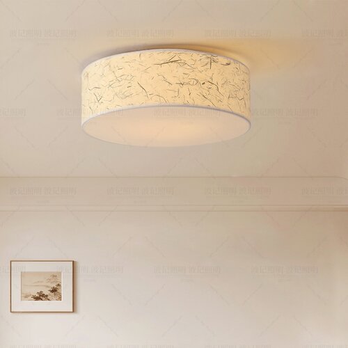 宋代美学墨竹吸顶灯卧室宣纸灯