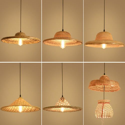 复古中式田园风餐厅编织吊灯