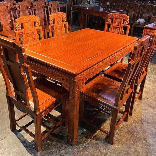 中式风刺猬紫檀客厅花梨木餐桌