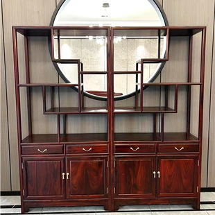 印尼黑酸枝博古架红木家具客厅隔断柜阔叶黄檀全实木多宝阁古董架