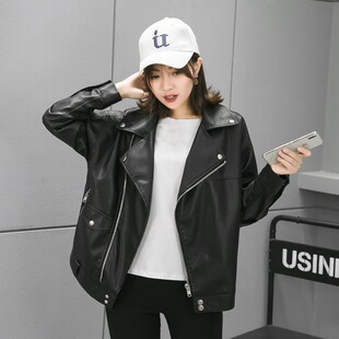 2026年新款皮衣女春秋休闲百搭宽松外套oversize机车BF皮夹克上衣