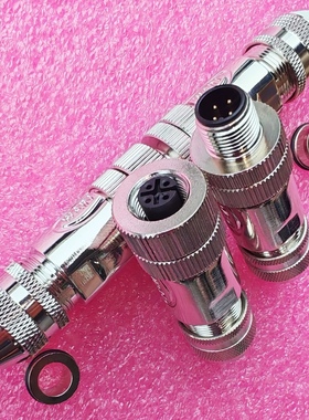 WAIN连接器M12-M04A-T-D8-SH公芯M12-F04A-T-D8-SH四针CAT5屏蔽