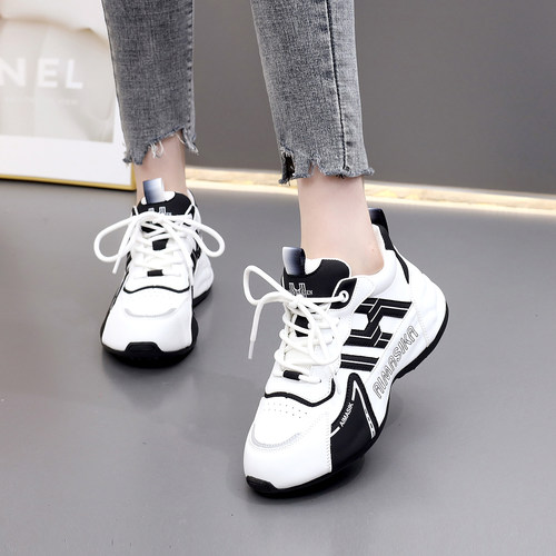 2025冬季新款德训鞋男女同款拼色系带厚底时尚百搭休闲显瘦运动鞋