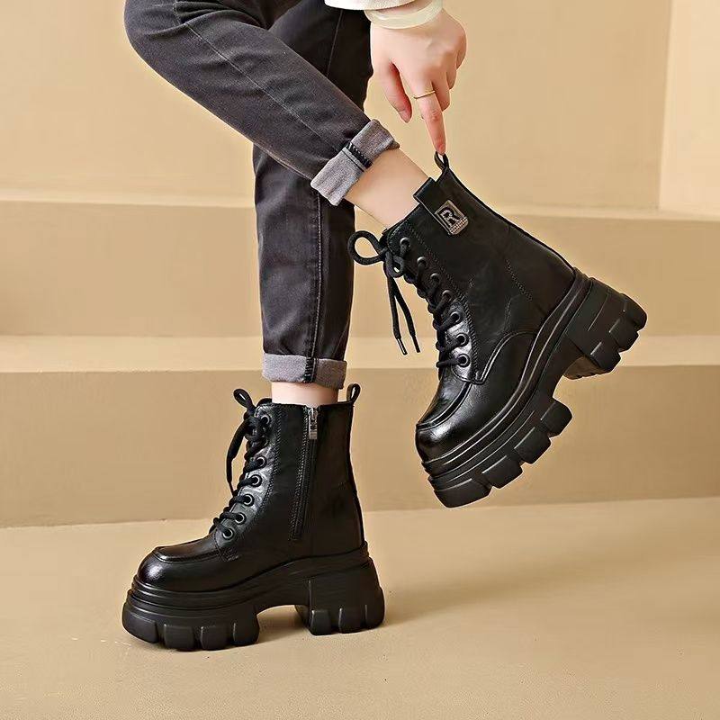 真羊毛一体保暖马丁靴女2025冬季新款加绒短靴百搭防滑复古棉靴女,女鞋,马丁靴,淘宝优惠券,粉丝福利购,淘宝优惠卷