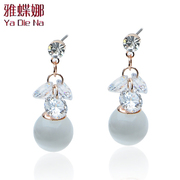 Ya na authentic exquisite heart-shaped rhinestone-Stud Earrings earrings jewelry Y167