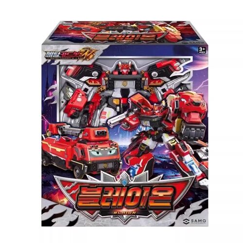 韩国正版Metal炫卡斗士w 烈狮火警 韩版玩具卡车互变机器人玩具