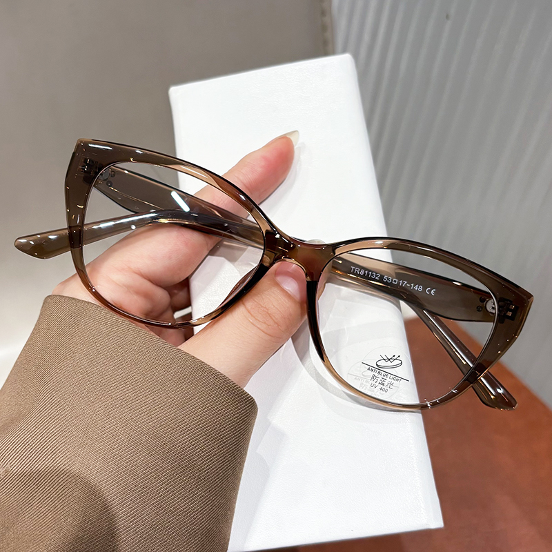 超轻复古茶色眼镜女近视可配度数