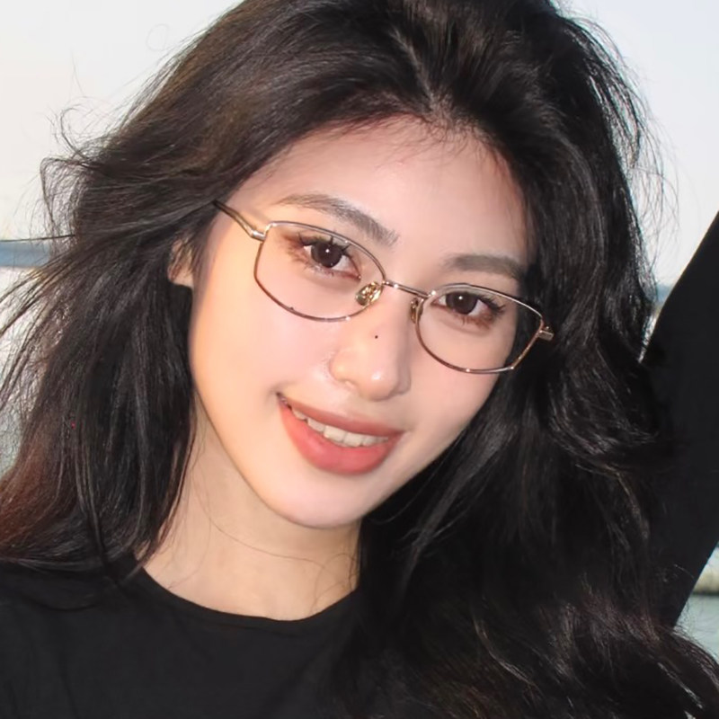 复古老钱风金丝不规则眼镜女近视可以配度数金属素颜神器眼睛架潮