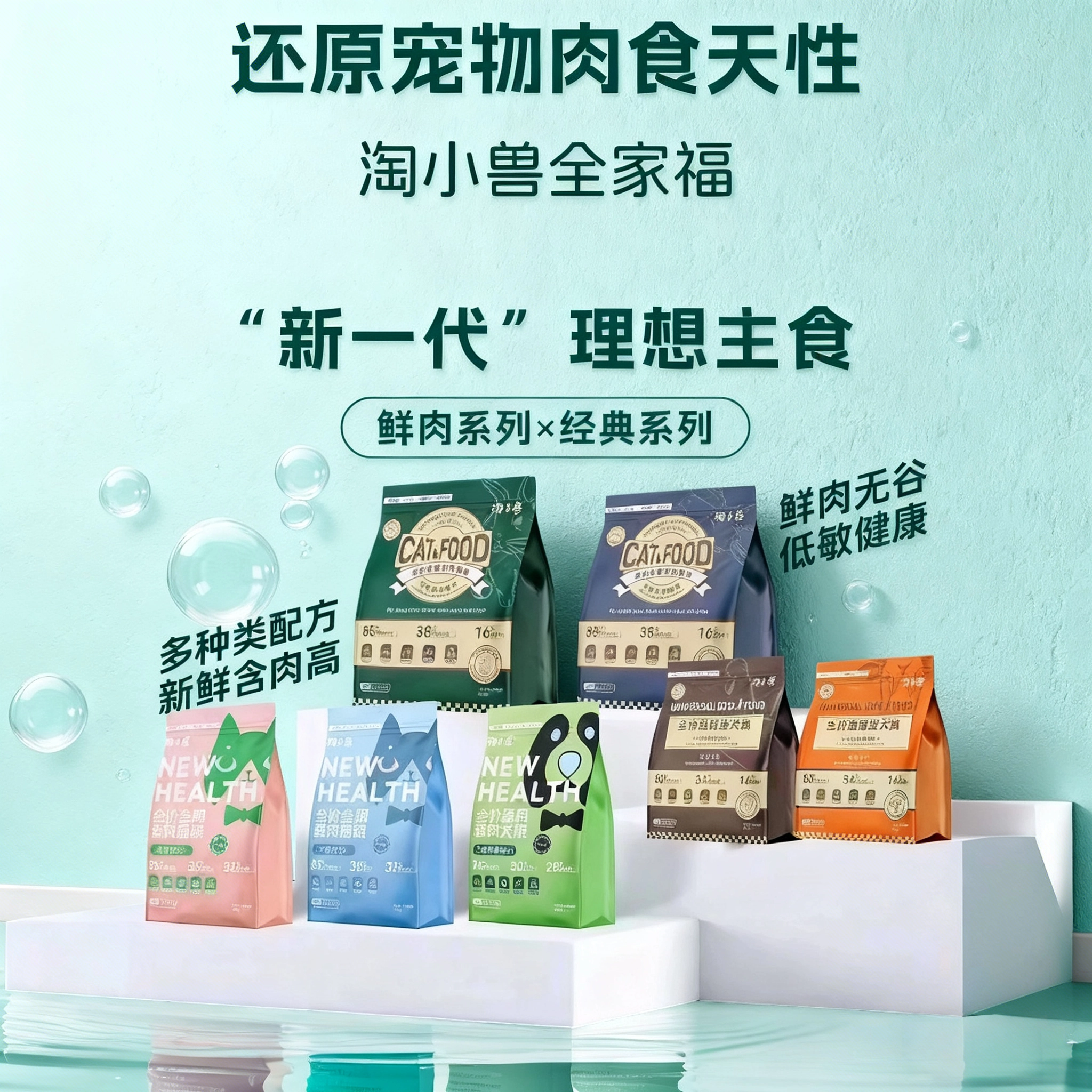 淘小兽全价全期鲜肉冻干犬猫狗粮